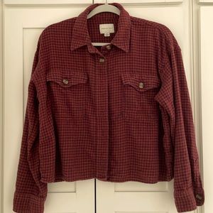 AMERICAN EAGLE Lightweight Flannel Crop Shacket Size Medium